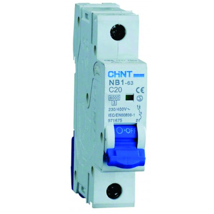 Chint NB1-63 Модулен автоматичен прекъсвач 1P C20A 6kA